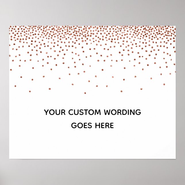 Copper Confetti Do It Yourself Custom Wedding Sign (Front)