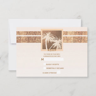 Copper & Cream Tropical Palm Trees Modern RSVP Card