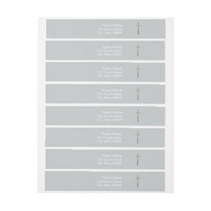 Copper Cross Shadow Christian Wraparound Labels