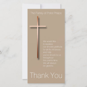 Copper Cross Sympathy Thank You Choose Colour 2