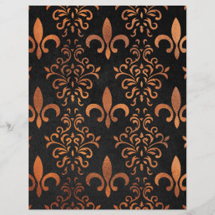 Copper Damask Scrapbook Paper