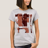 Copper Dark Brown MCM-like Geometric Abstract Art