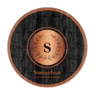 Copper Detailed Personalised Kitchen Cutting Board