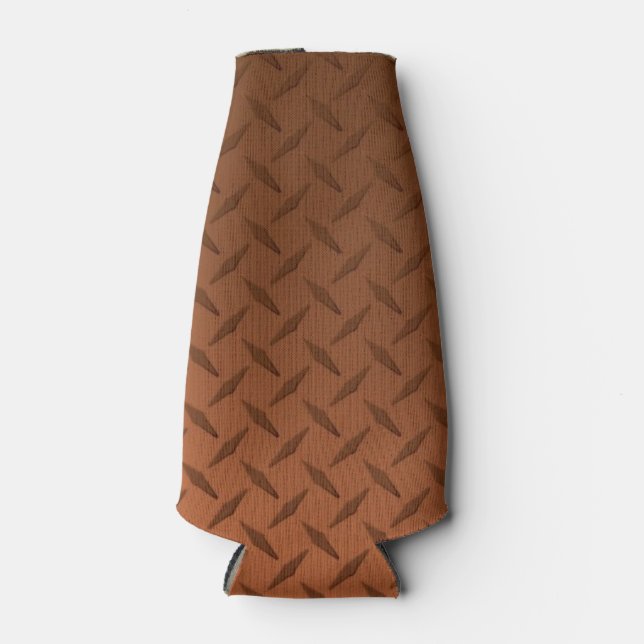Copper Diamondplate Pattern Look Bottle Cooler (Front)