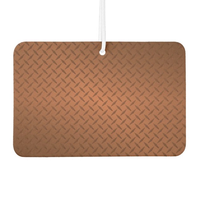 Copper Diamondplate Pattern Look Car Air Freshener (Front)