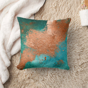 Copper Distressed Patina Cushion