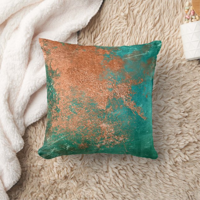 Copper Distressed Patina  Cushion (Blanket)