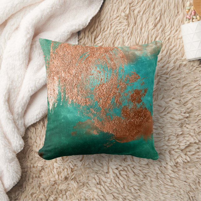 Copper Distressed Patina  Cushion (Blanket)