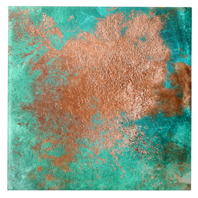Copper Distressed Patina  Tile (Front)