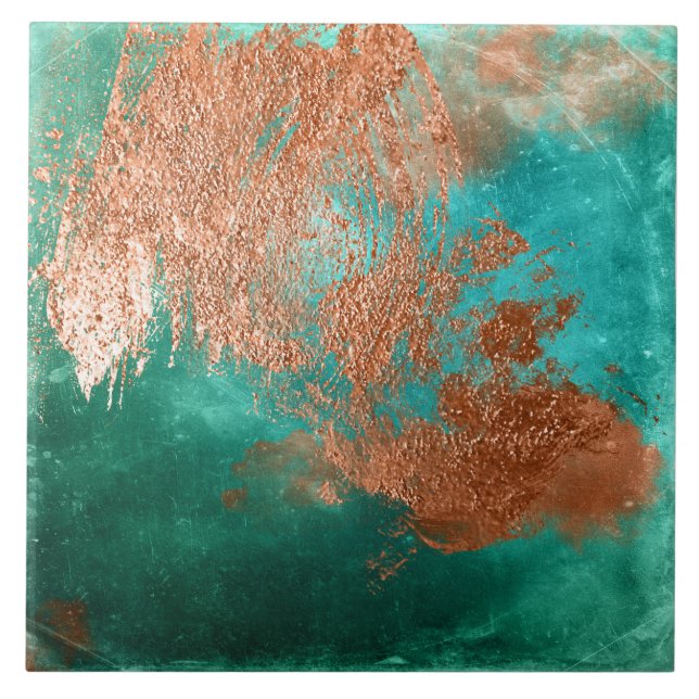 Copper Distressed Patina  Tile (Front)