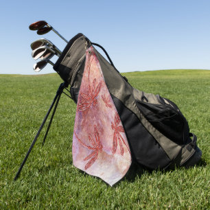 Copper Dragonflies on Hot Summer Sky Golf Towel