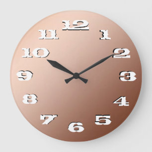 Copper elegance simplicity large clock