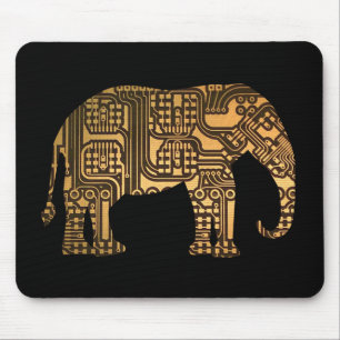 Copper Elephant Circuit Board Mouse Mat