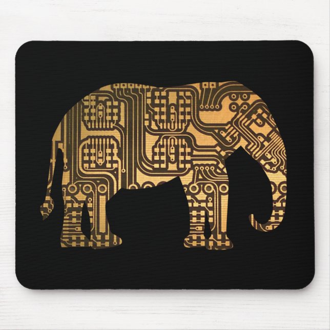 Copper Elephant Circuit Board Mouse Mat (Front)
