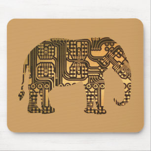 Copper Elephant Circuit Board Mouse Mat