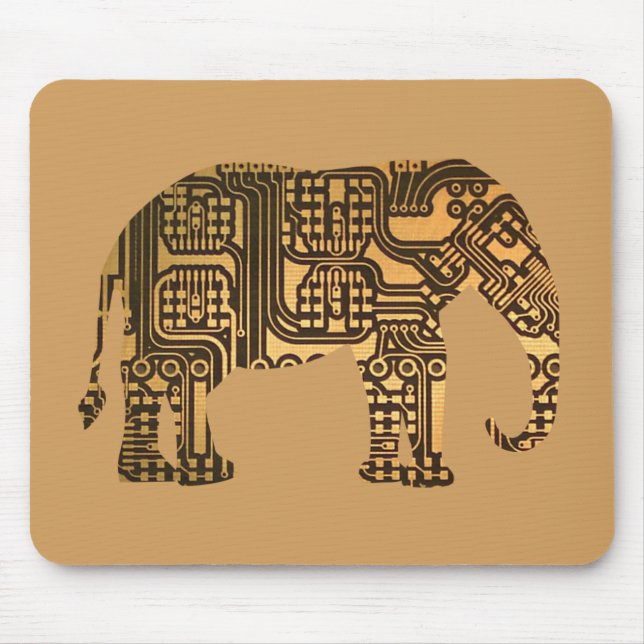 Copper Elephant Circuit Board Mouse Mat (Front)