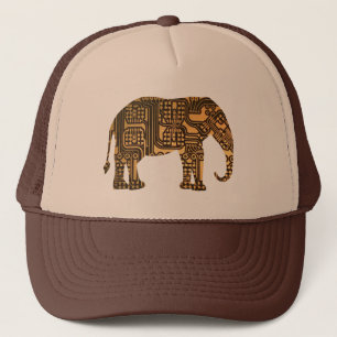 Copper Elephant Circuit Board Trucker Hat