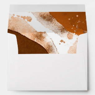 Copper Faux Foil Shapes Watercolor Envelope