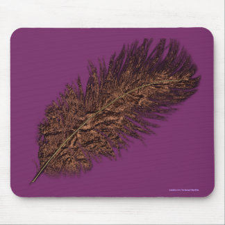 Copper Feather on Colour Background Mouse Mat