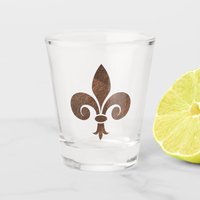 Copper Fleur De Lis Shot Glass (Front)