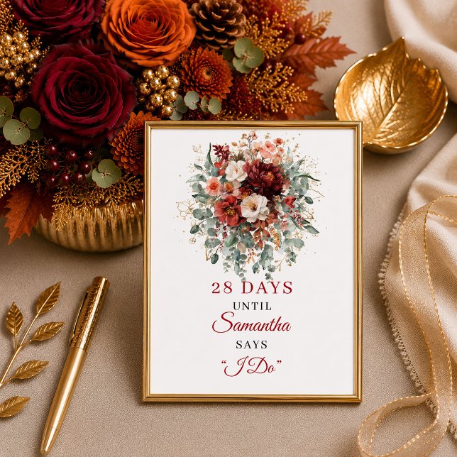 Copper floral boho bridal shower countdown sign (Copper floral boho bridal shower countdown sign

)