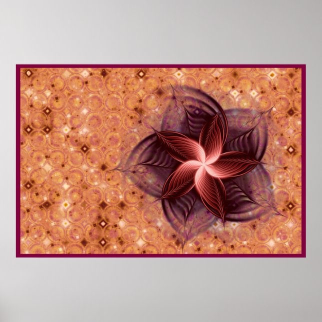 Copper Flower Fractal Poster (Front)