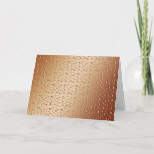 copper foil look stars on copper background holiday card