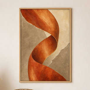 Copper Fold Gouache Boho Art Poster