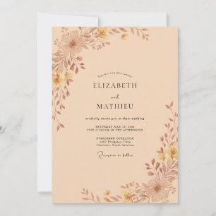 Copper Foliage Eucalyptus Wedding Invitation