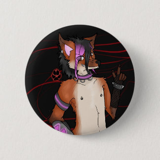 Copper Fox 6 Cm Round Badge
