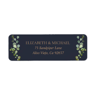 Copper Geometric Eucalyptus Blue Return Address