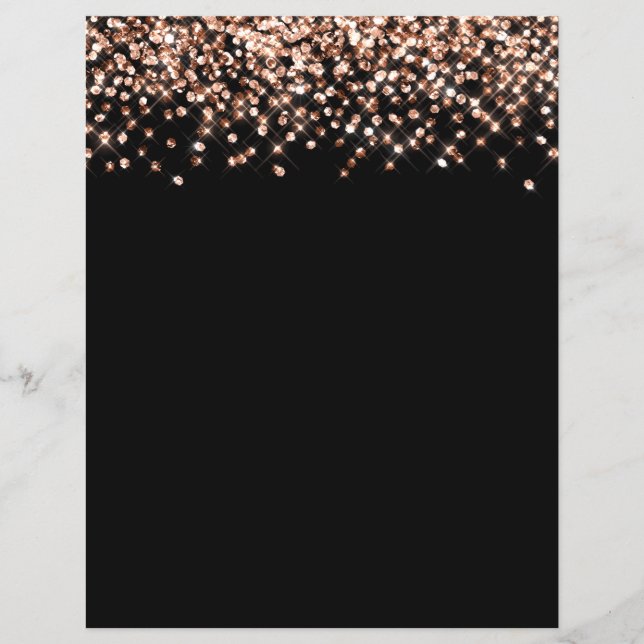 Copper Glitter Confetti Scrapbook Paper (Front)