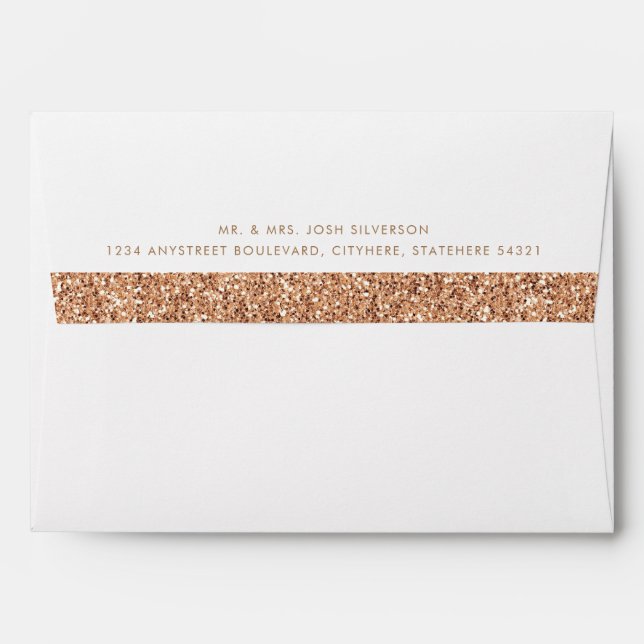 Copper Glitter Inside Return Address Envelope (Back (Top Flap))