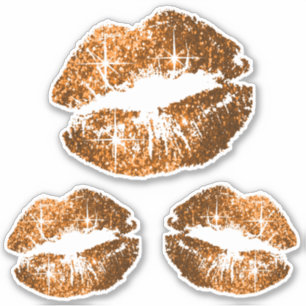 Copper Glitter Lips - Kiss-Cut
