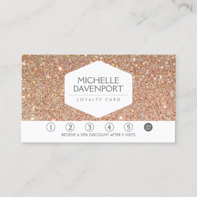 COPPER GLITTER Salon Loyalty Card (Front)