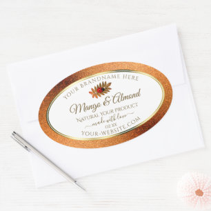 Copper Glitter White Product Labels with Ladybug