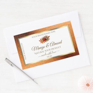 Copper Glitter White Product Labels with Ladybug