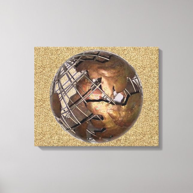 Copper Globe (2 quarters) Canvas Print (Front)