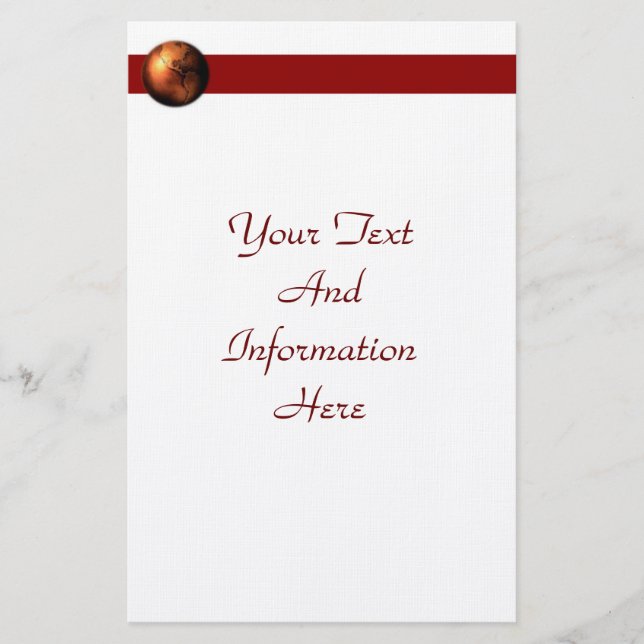 Copper Globe Stationery (Front)