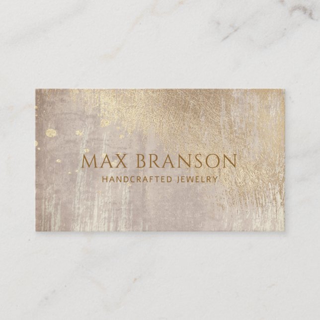 Copper Gold Abstract Jewellery Designer  Business Card (Front)