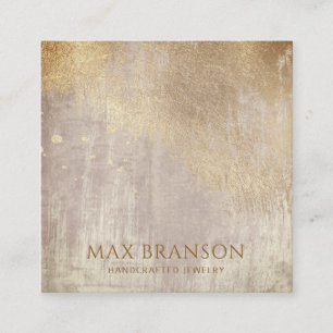 Copper Gold Abstract Jewellery Designer Square Business Card