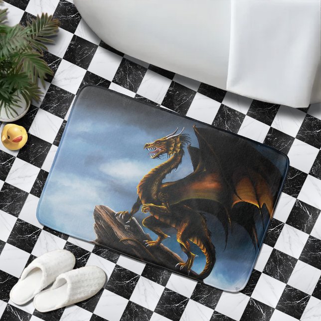 Copper Gold Black Dragon Bath Mat (Creator Uploaded)