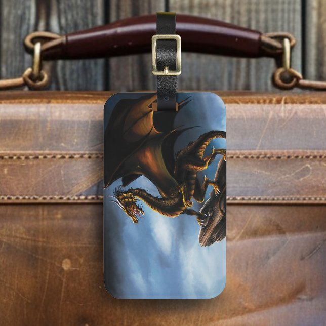 Copper Gold Black Dragon Luggage Tag (Creator Uploaded)