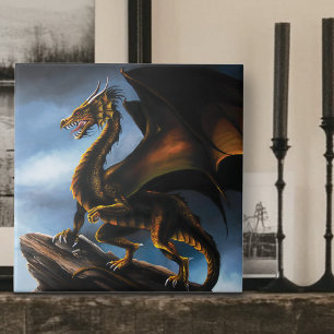Copper Gold Black Dragon Tile