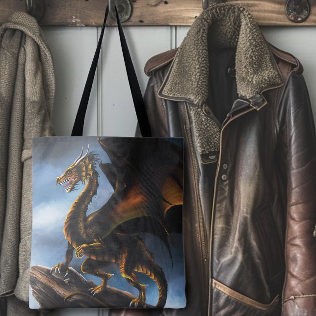 Copper Gold Black Dragon Tote Bag (Creator Uploaded)