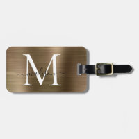 Copper Gold Brushed Steel Metal Script Monogram