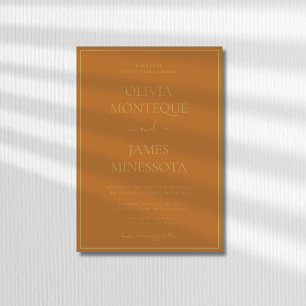 Copper Gold Frame Luxury Formal Wedding Invitation