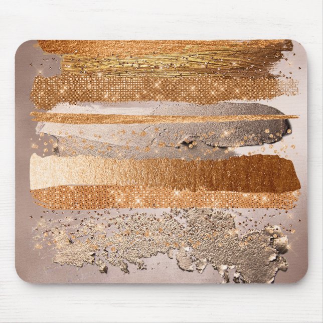 Copper Gold Strokes Glamour Texture Mouse Mat (Front)