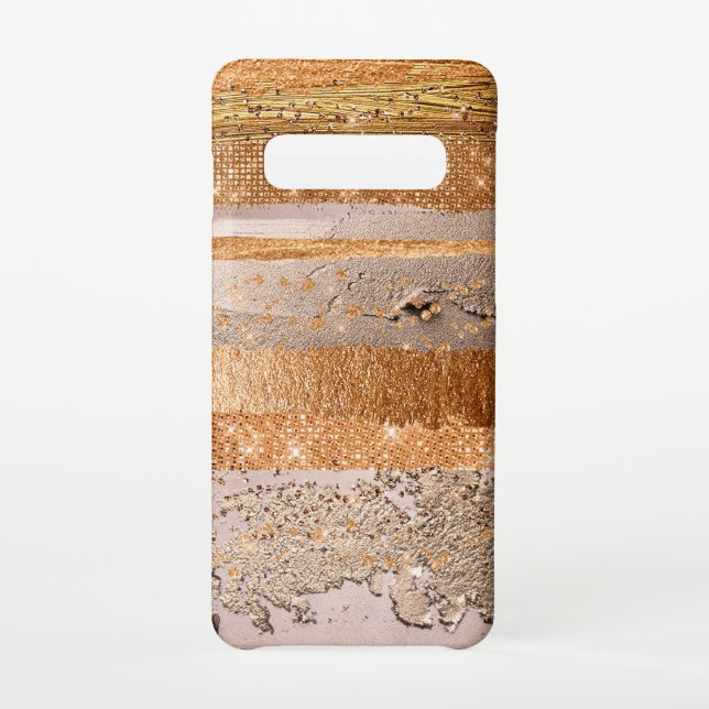 Copper Gold Strokes Glamour Texture Samsung Galaxy Case (Back)