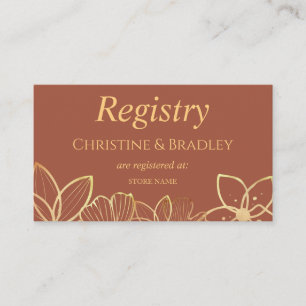 Copper & Gold Wedding Registry  Enclosure Card